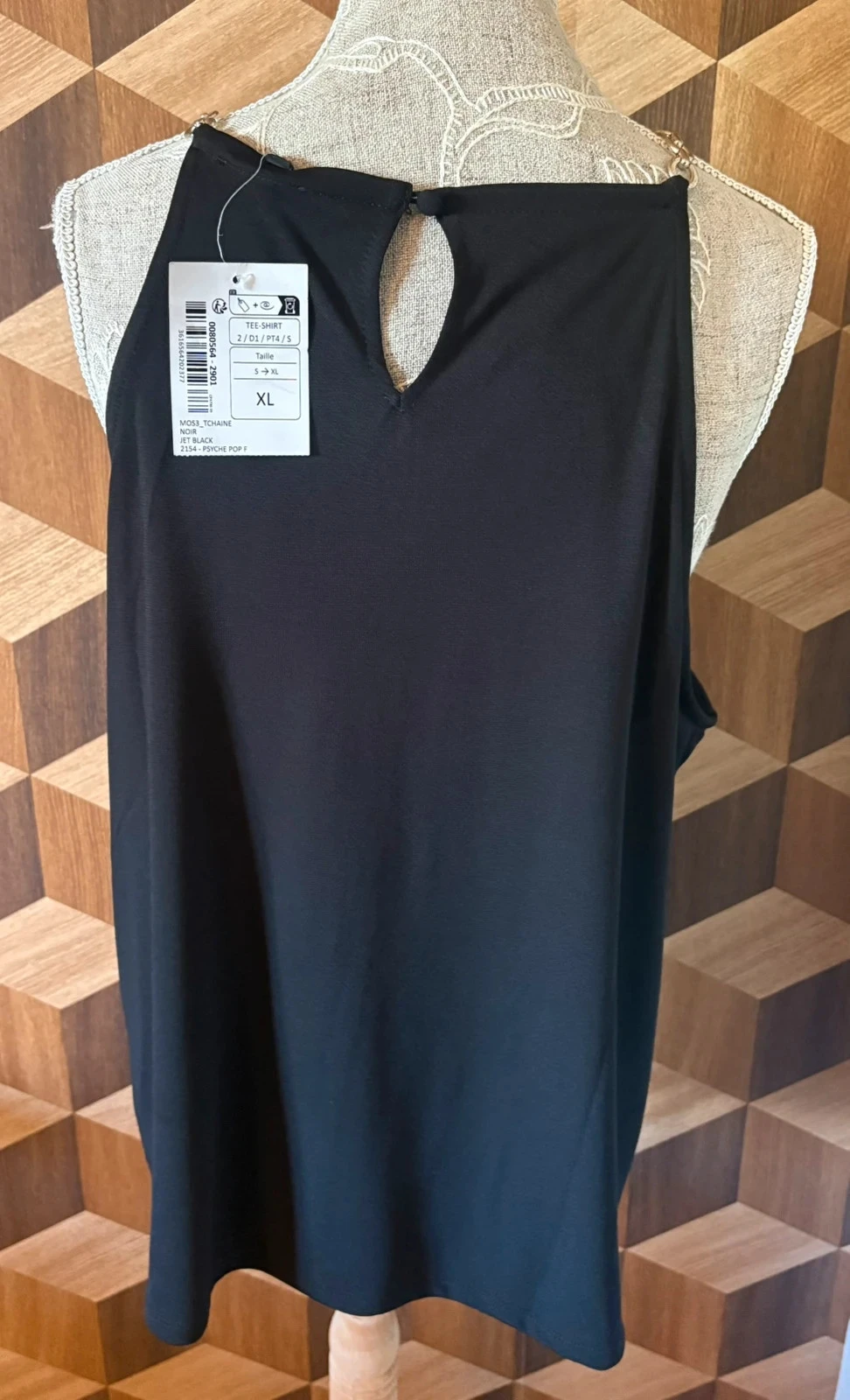Zwart topje met kettingcol – photo 2